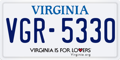 VA license plate VGR5330
