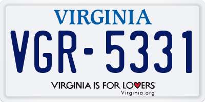 VA license plate VGR5331