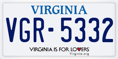 VA license plate VGR5332