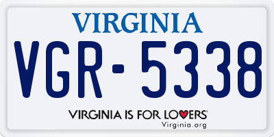 VA license plate VGR5338