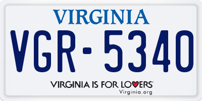 VA license plate VGR5340