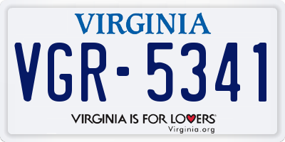 VA license plate VGR5341