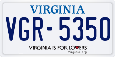 VA license plate VGR5350