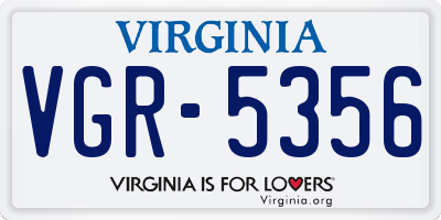 VA license plate VGR5356