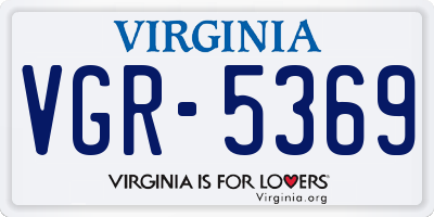 VA license plate VGR5369