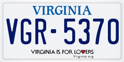 VA license plate VGR5370