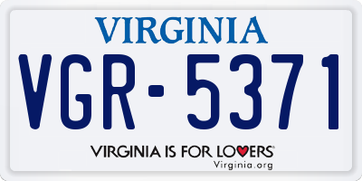 VA license plate VGR5371