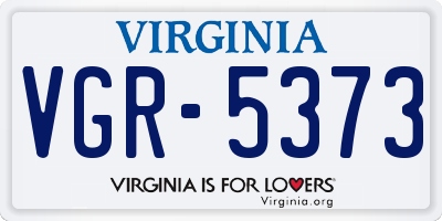 VA license plate VGR5373
