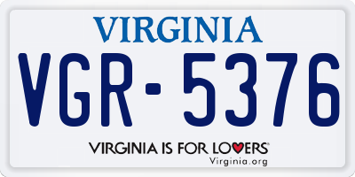 VA license plate VGR5376