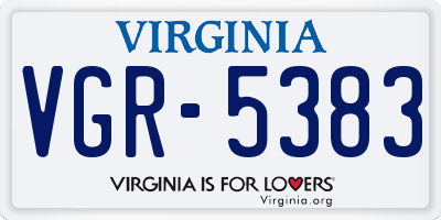 VA license plate VGR5383
