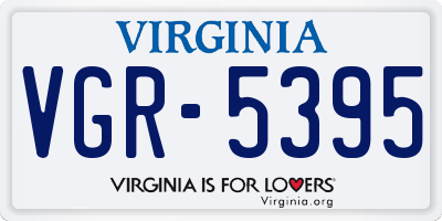 VA license plate VGR5395