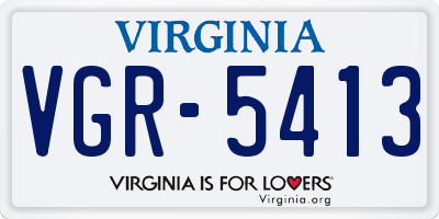 VA license plate VGR5413
