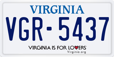 VA license plate VGR5437