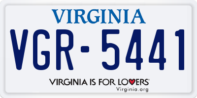 VA license plate VGR5441