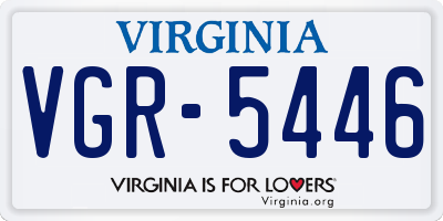VA license plate VGR5446