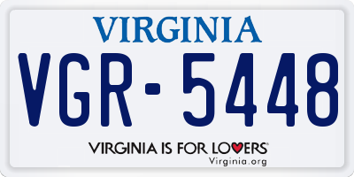 VA license plate VGR5448