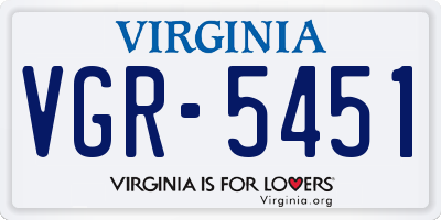 VA license plate VGR5451