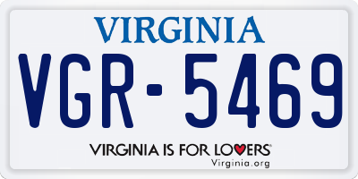 VA license plate VGR5469