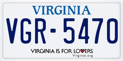 VA license plate VGR5470