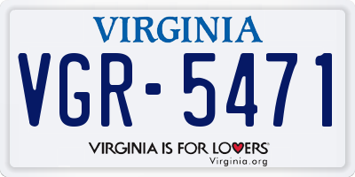 VA license plate VGR5471