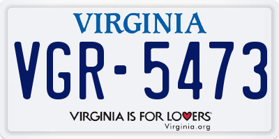 VA license plate VGR5473