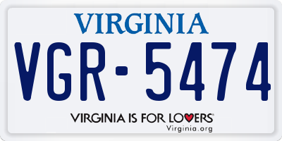 VA license plate VGR5474