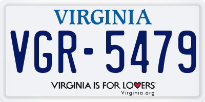VA license plate VGR5479