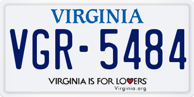 VA license plate VGR5484