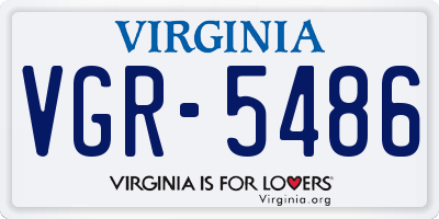 VA license plate VGR5486