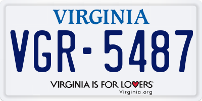 VA license plate VGR5487