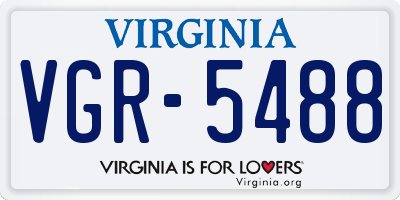 VA license plate VGR5488