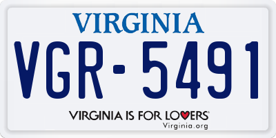 VA license plate VGR5491