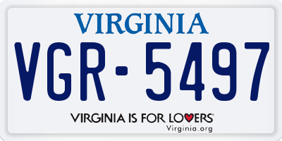 VA license plate VGR5497