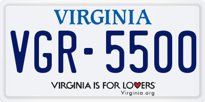 VA license plate VGR5500