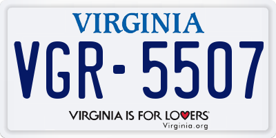 VA license plate VGR5507