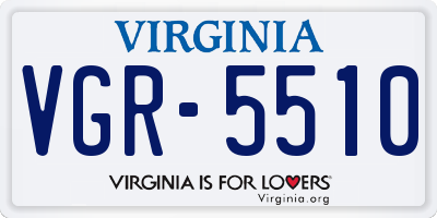 VA license plate VGR5510