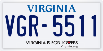 VA license plate VGR5511