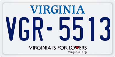 VA license plate VGR5513