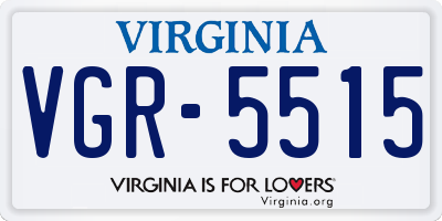 VA license plate VGR5515