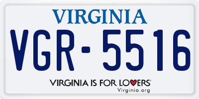 VA license plate VGR5516