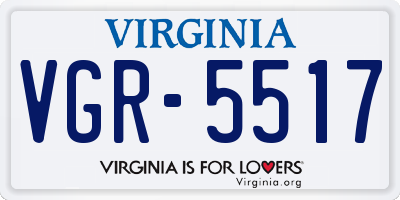 VA license plate VGR5517