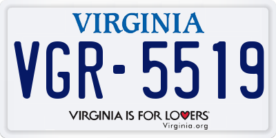 VA license plate VGR5519
