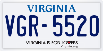 VA license plate VGR5520