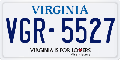 VA license plate VGR5527