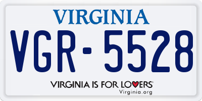 VA license plate VGR5528