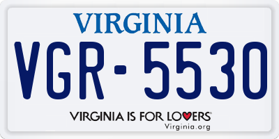 VA license plate VGR5530