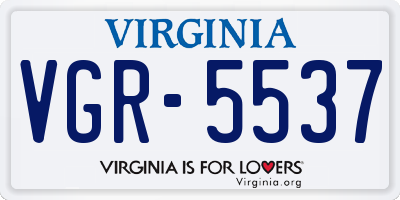 VA license plate VGR5537