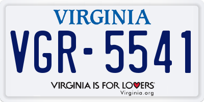 VA license plate VGR5541