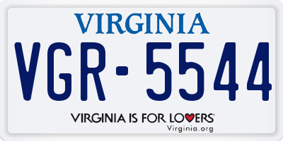VA license plate VGR5544