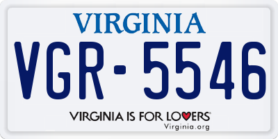 VA license plate VGR5546